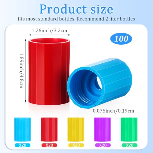GlikCeil 100 Pcs Tornadoes in a Bottle Tornado Bottle Connectors Cyclone Plastic Tube Vortex Connector for Demonstration Teaching Scientific Experiment Test DIY 5 Colors - Image 5