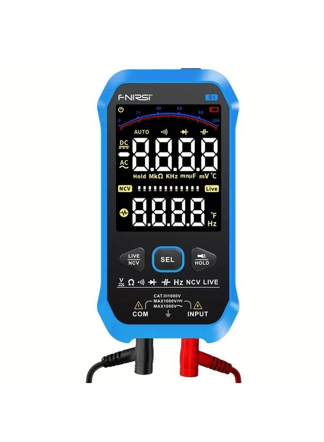 S1 مقياس متعدد رقمي ذكي 9999 شاشة عد لقياس الجهد المتردد والمستمر والمقاومة والسعة والدايود وتردد NCV بشاشة ملونة - Image 4