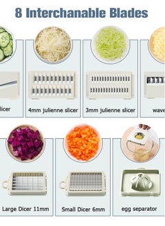 12 in 1 multi-function vegetable and fruit chopper, replaceable blade chopper, slicer set, suitable for home kitchen - pzsku/Z460F591933B04D08F4E0Z/45/_/1720425826/a1c36c82-33e1-4bf4-950a-50246cd24112