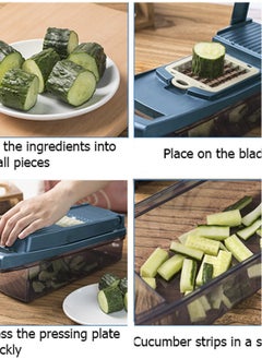 12 in 1 multi-function vegetable and fruit chopper, replaceable blade chopper, slicer set, suitable for home kitchen - pzsku/Z460F591933B04D08F4E0Z/45/_/1720425888/9c7bc7e8-02e9-4c72-84c7-fa9f50f1fcc3