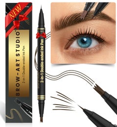 iMethod iMethod Microblading Eyebrow Pencil - Brow Pencil 2-in-1 Dual-Ended Eyebrow Pen with 3-Prong Micro-Fork-Tip Applicator and Precise Brush-Tip Creates Natural-Looking Brows, Stay on All Day, Black Brown 