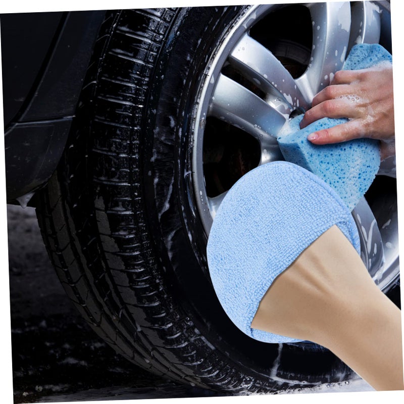 6Pcs Blue Polishing Sponge Wax Pads Automotive Buffing Applicator Soft Fiber Pad - Image 4