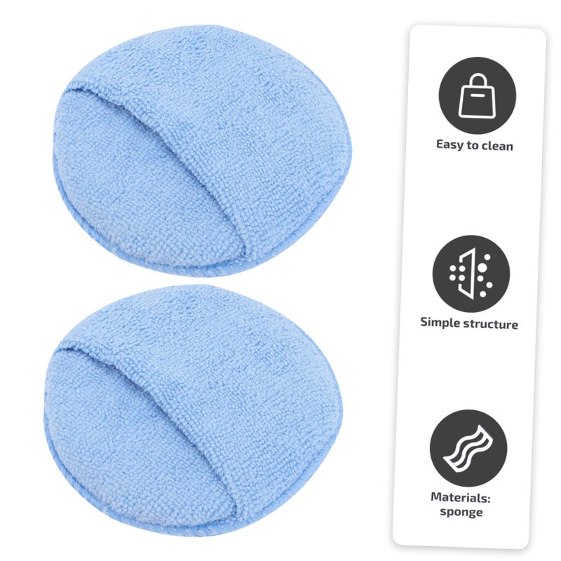6Pcs Blue Polishing Sponge Wax Pads Automotive Buffing Applicator Soft Fiber Pad - Image 5