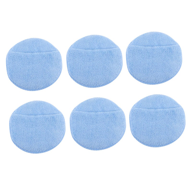 6Pcs Blue Polishing Sponge Wax Pads Automotive Buffing Applicator Soft Fiber Pad - Image 2