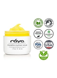 Raya RAYA Pineapple Enzyme Facial Scrub (120) | Exfoliating and Refining Facial Scrub for Combination Skin | Creates a Glowing Complexion | Made with Pineapple Enzymes and Jojoba Beads  - Image 1