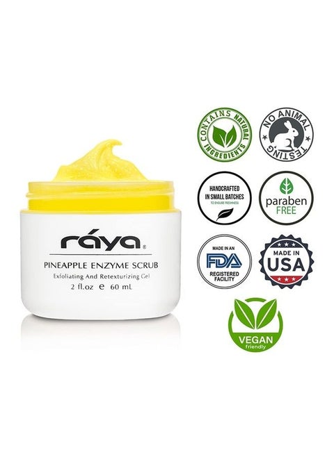 RAYA Pineapple Enzyme Facial Scrub (120) | Exfoliating and Refining Facial Scrub for Combination Skin | Creates a Glowing Complexion | Made with Pineapple Enzymes and Jojoba Beads