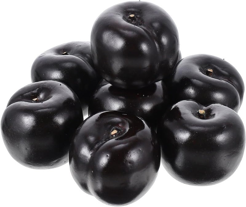 KALLORY Artificial Plum Simulation Decor, 8pcs Lifelike Faux Plums, Lightweight Foam Fruit for Home, Restaurant Display, and Photography Props - Image 1