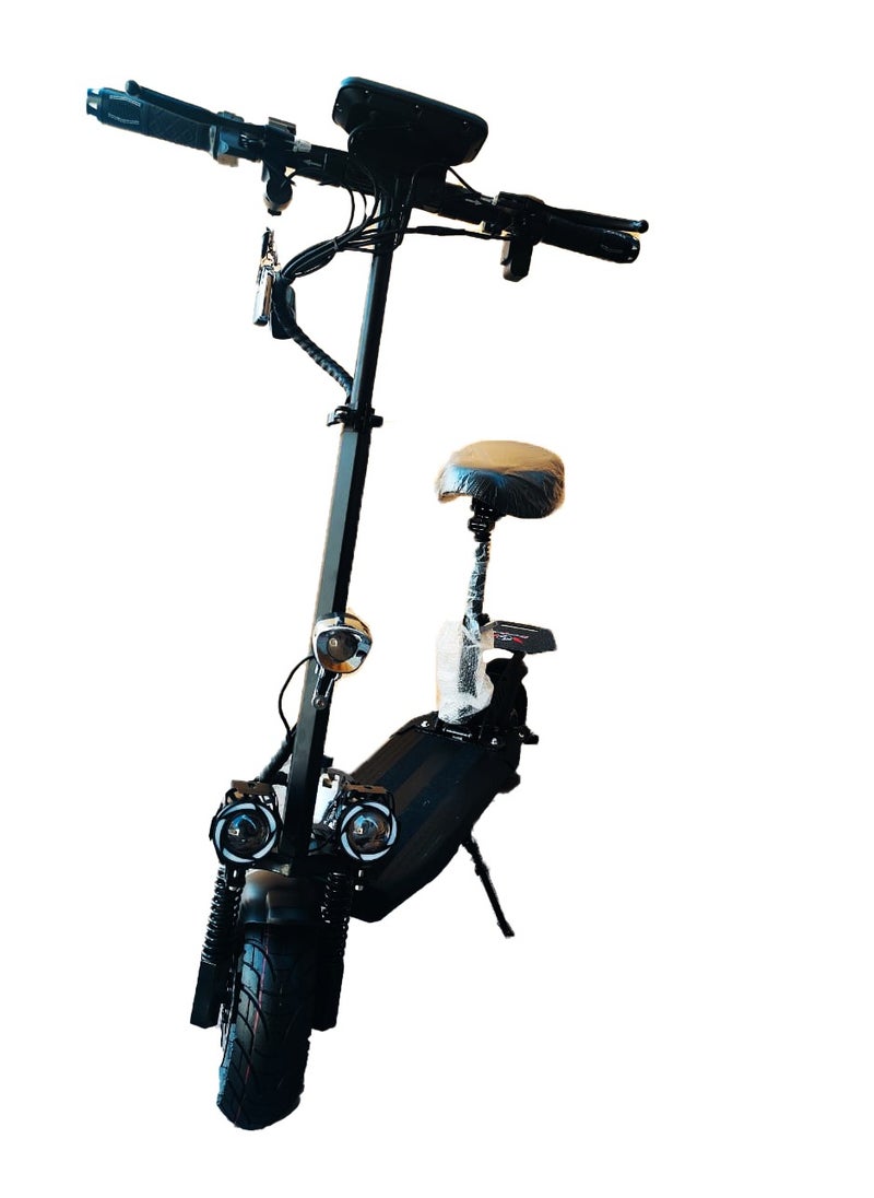 ROHAN WINGS Electric Scooter for Adults KT4A Black,New model, Powerful and Durable Motor, 30km range with powerful 48V 13AH Battery, Excellent Speed, Bluetooth Speaker, Seat with free accessories Helmet, Safety Belt, Mobile Holder, Pump, Tool Kit and Lock.  - Image 2