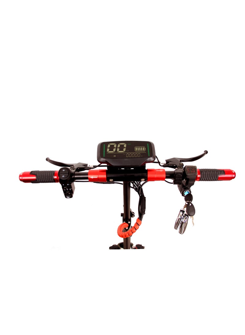 ROHAN WINGS Electric Scooter for Adults KT4A Black,New model, Powerful and Durable Motor, 30km range with powerful 48V 13AH Battery, Excellent Speed, Bluetooth Speaker, Seat with free accessories Helmet, Safety Belt, Mobile Holder, Pump, Tool Kit and Lock. - Image 4