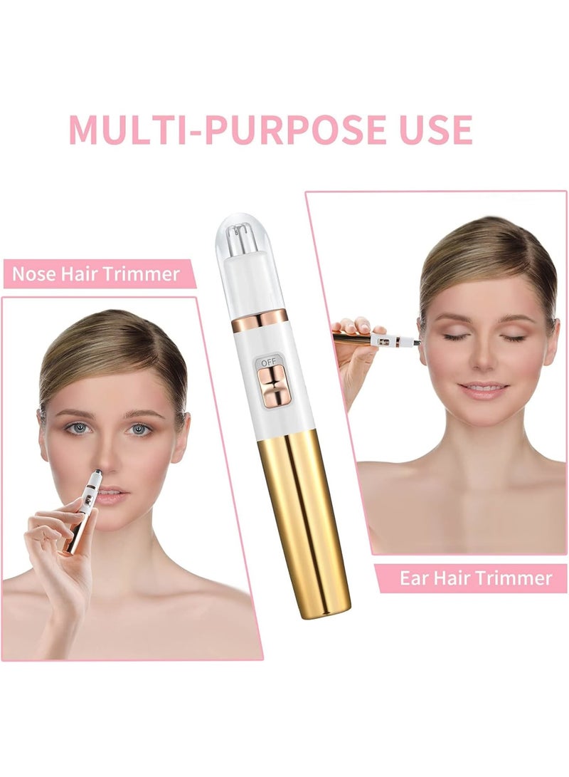 SOLARAE مقص شعر الأنف، مقص شعر الأذن والأنف بدون ألم للسيدات، مقص شعر الأنف المقاوم للماء، مقص شعر الحواجب والأذن (ذهبي) - Image 3