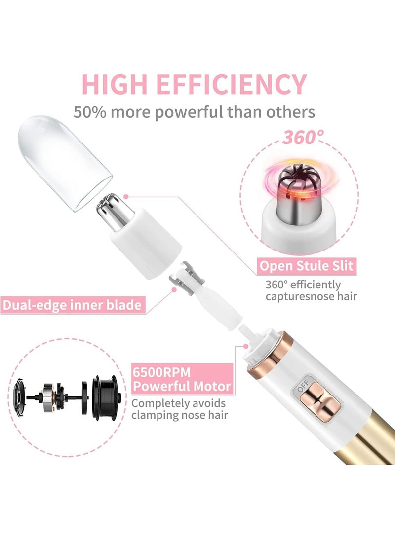SOLARAE مقص شعر الأنف، مقص شعر الأذن والأنف بدون ألم للسيدات، مقص شعر الأنف المقاوم للماء، مقص شعر الحواجب والأذن (ذهبي) - Image 4