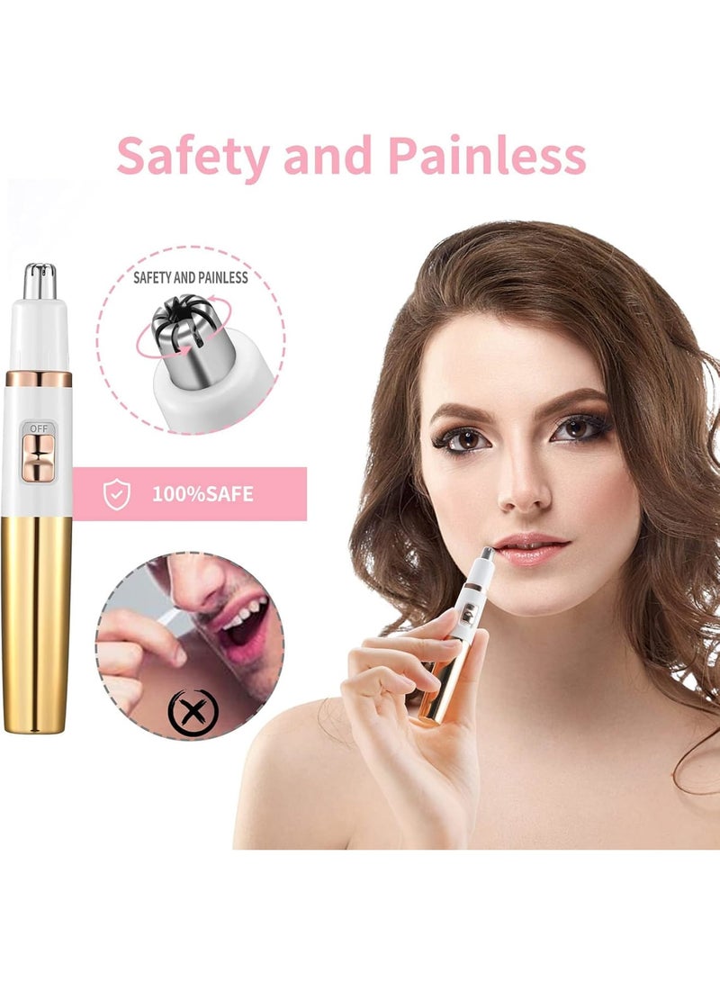 SOLARAE مقص شعر الأنف، مقص شعر الأذن والأنف بدون ألم للسيدات، مقص شعر الأنف المقاوم للماء، مقص شعر الحواجب والأذن (ذهبي) - Image 2