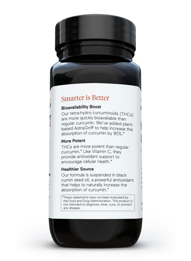 SMARTERNUTRITION - Smarter Nutrition Curcumin Softgels Potent & Bioavailable Active Curcumin Standardized To 95% Tetrahydrocurcuminoids With Astragin Black Cumin Seed Oil & Ginger (60 Count (Pack Of 1) - Image 1