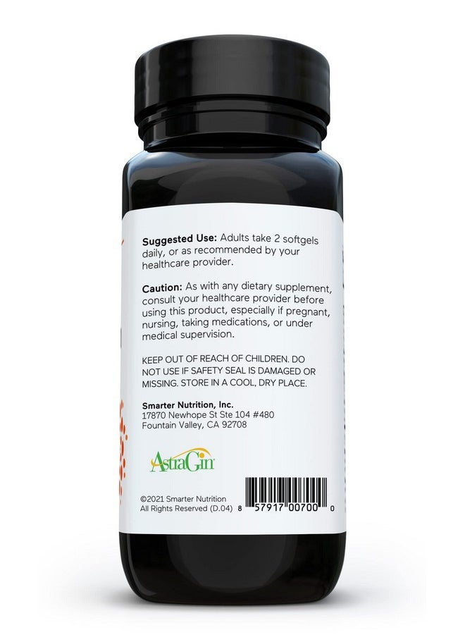 SMARTERNUTRITION - Smarter Nutrition Curcumin Softgels Potent & Bioavailable Active Curcumin Standardized To 95% Tetrahydrocurcuminoids With Astragin Black Cumin Seed Oil & Ginger (60 Count (Pack Of 1) - Image 1