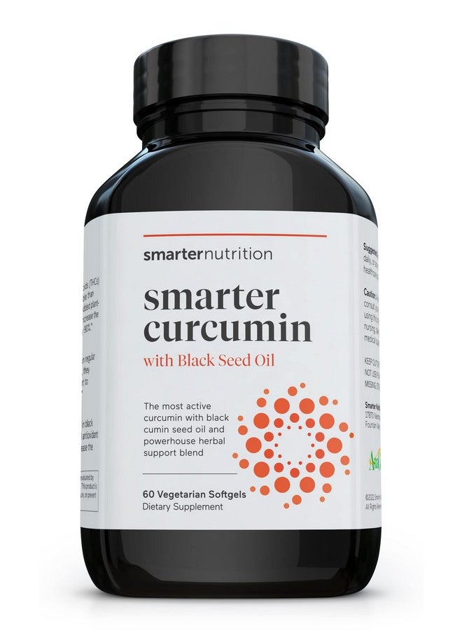 SMARTERNUTRITION - Smarter Nutrition Curcumin Softgels Potent & Bioavailable Active Curcumin Standardized To 95% Tetrahydrocurcuminoids With Astragin Black Cumin Seed Oil & Ginger (60 Count (Pack Of 1) - Image 1