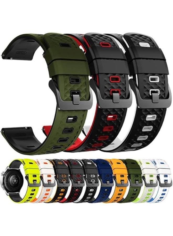 ECO Universal 22mm Silicone Watch Strap, Quick Release Watch Straps for Men and Women, Skin-friendly, Soft, Replacement Strap for 22mm Compatible with Amazfit/Huawei/MI/Fossil/samsung (Black White) - Image 3