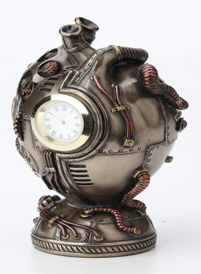 فيرونيز ديزاين ساعة قلب ستيمبانك من تصميم فيرونيز، مقاس 4.5 بوصة، مصنوعة من الراتنج المصبوب على البارد، بلمسة نهائية برونزية عتيقة، قطعة ديكور منزلي - Image 2