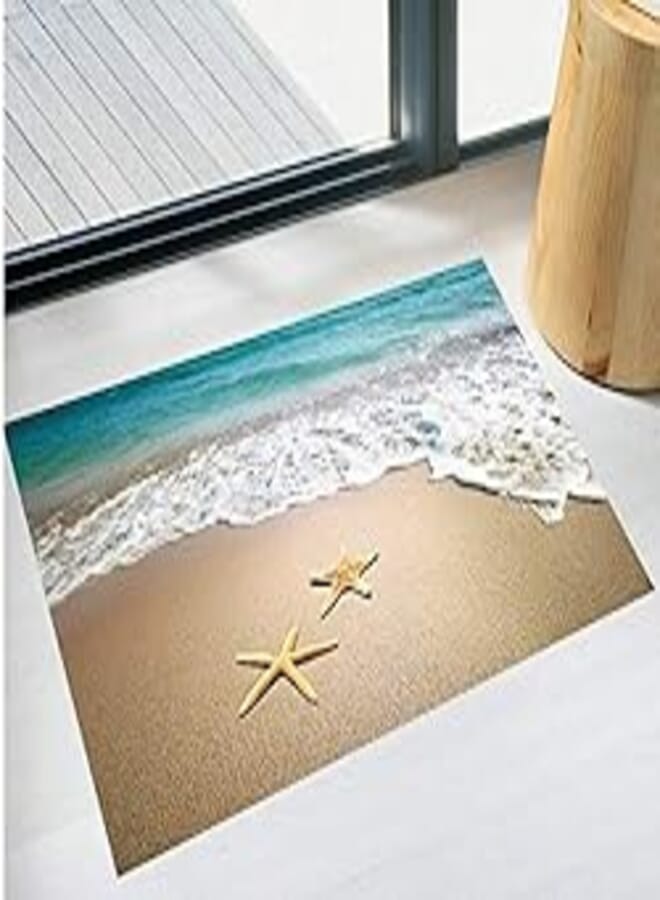 3D simulation beach floor bathroom wall sticker PVC waterproof anti-skidding sticker mm