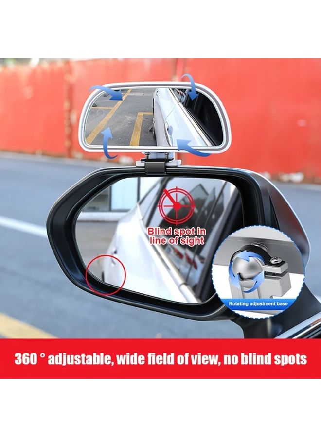 Black Wide Angle 360 Degree Adjustable Rearview Mirror for Blind Spot Visibility and Safe Reversing - Image 1
