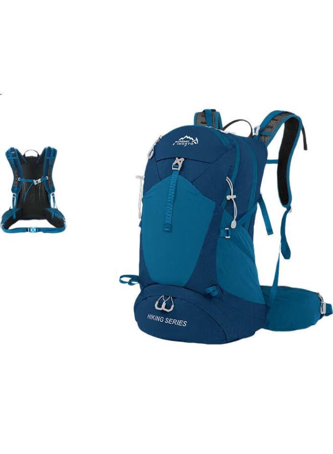 INOXTO 35L Large Capacity Breathable Water-Resistant Hiking Backpack, Outdoor Cycling Bag With Shoe Compartment, Model 8107, Navy Blue - Image 1