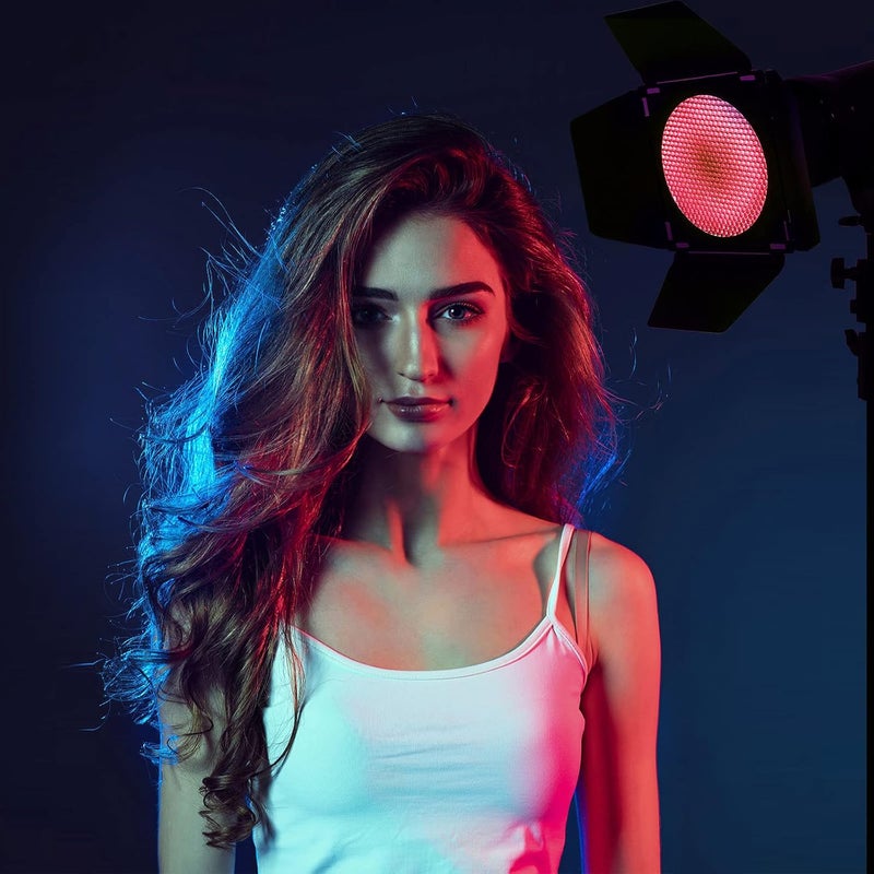 soonpho BD-04 Barn Door with Honeycomb Grid and 4 Color Gel Filters (Red,Yellow, Blue,Green) for Standard Reflector & Cloth - Image 2