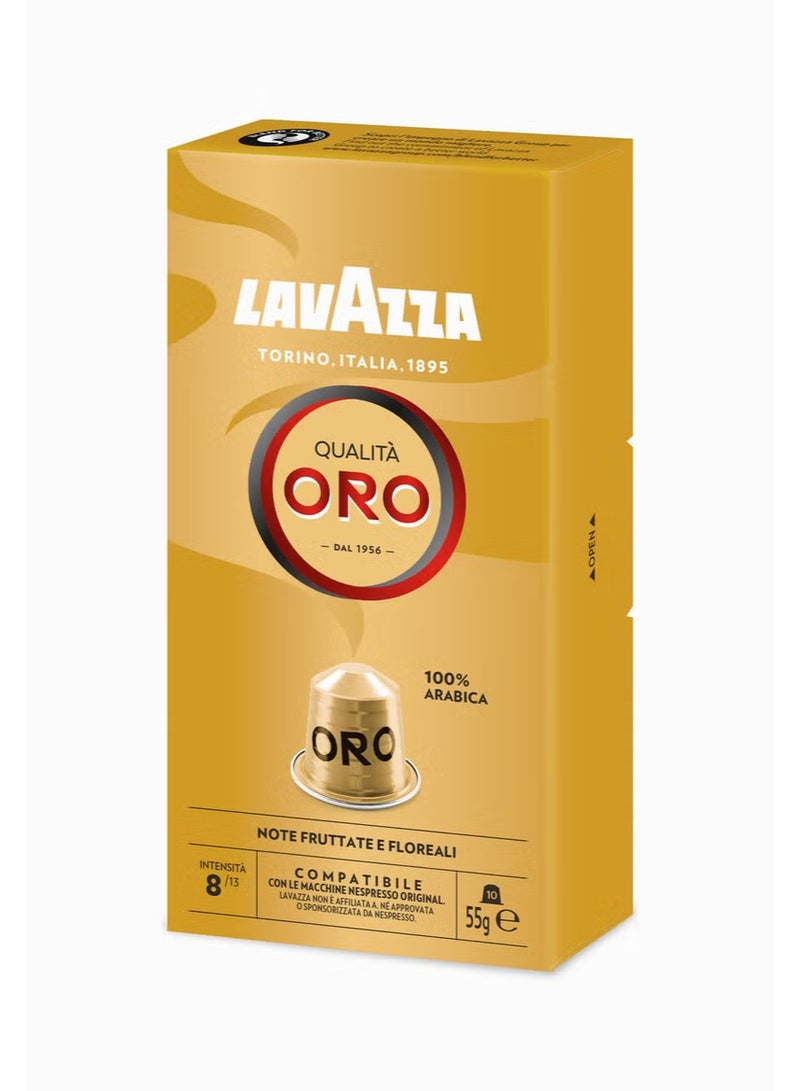 Lavazza Nespresso Compatible Qualita Oro 10 Coffee Capsules 55g - Image 2