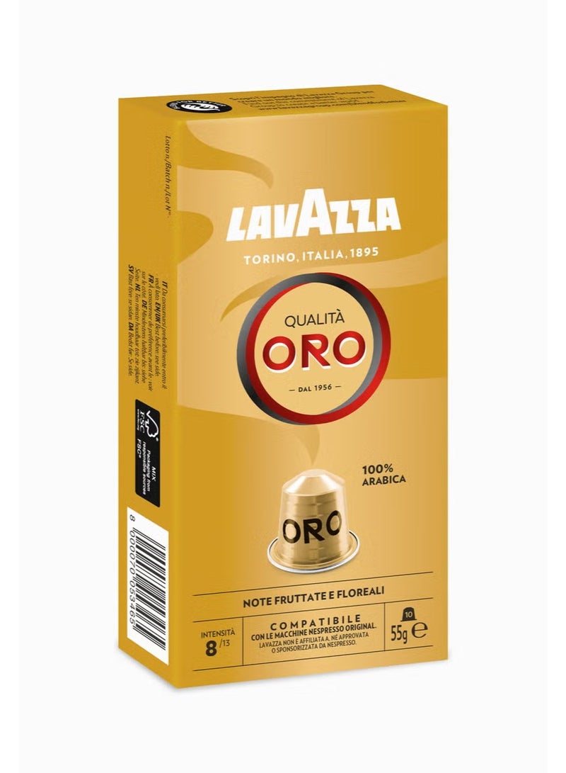 Lavazza Nespresso Compatible Qualita Oro 10 Coffee Capsules 55g - Image 3