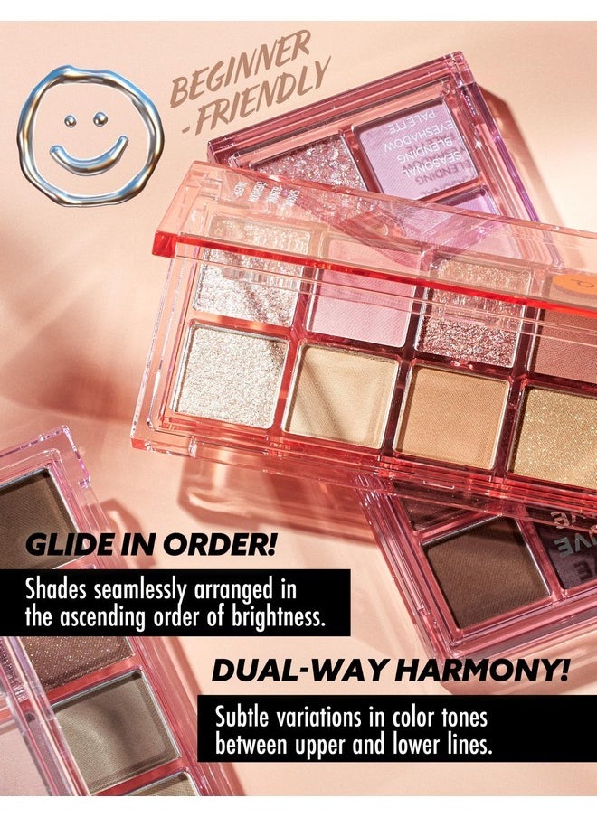 Peach C Peach C Seasonal Blending Eyeshadow Palette 01 Sunset Grass | 10 Warm Matte, Shimmer, and Glitter Shades for Daily Eye Makeup | K-Beauty Palette for Cozy Everyday Looks  - Image 5