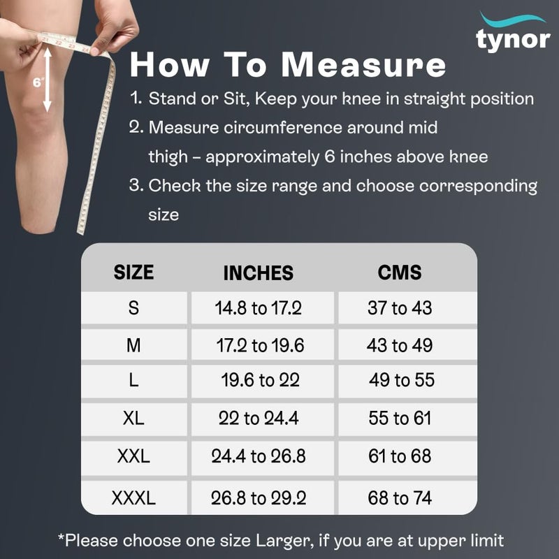 Tynor Knee Wrap Hinged (Neo), Black, XL, 1 Unit - Image 4