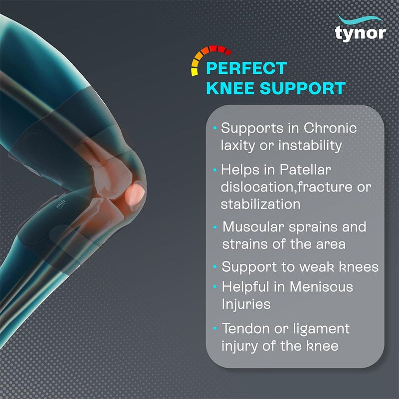 Tynor Knee Wrap Hinged (Neo), Black, XL, 1 Unit - Image 2
