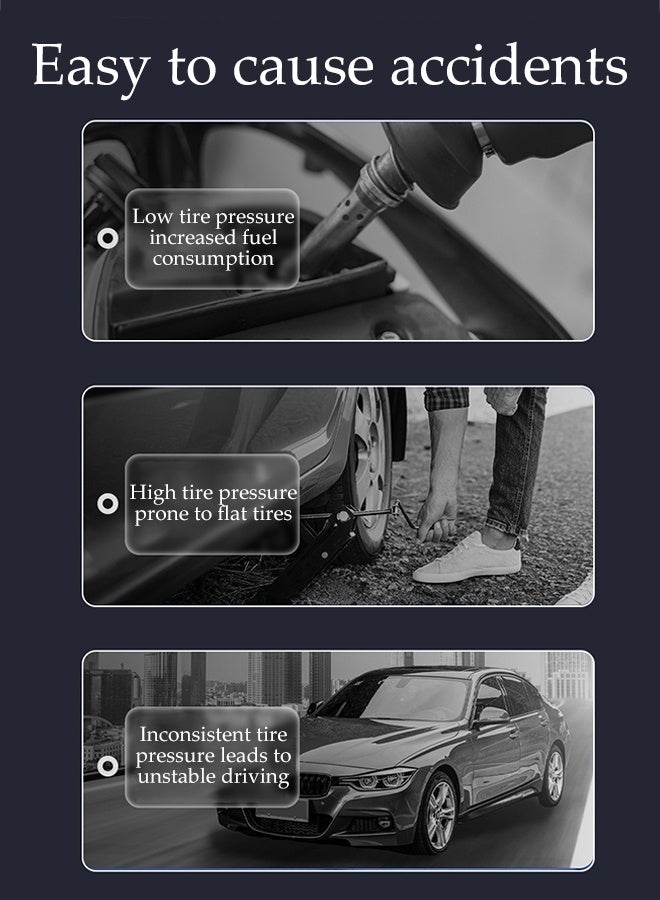 DUNISO Digital Car Tyre Inflator Air Compressor Wireless and Wired Dual-use Model Portable Electric Fast Inflation Pump with LCD Dual Screen Intelligent Automatic Stop Handheld Inflation Pump for Cars Bikes Motorcycles and Balls - Image 5