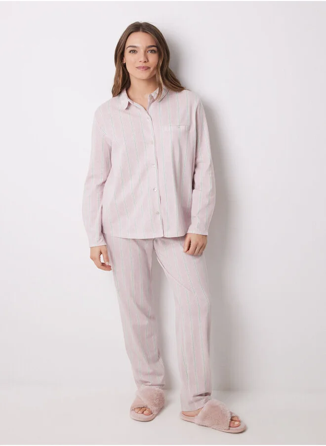 women'secret Long shirt pajamas 100% cotton striped