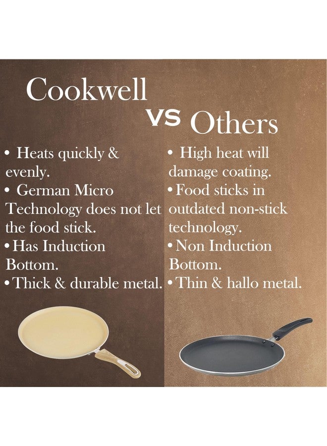 COOKWELL Non Stick Dosa Tawa (28 CM, Granite) - Image 4