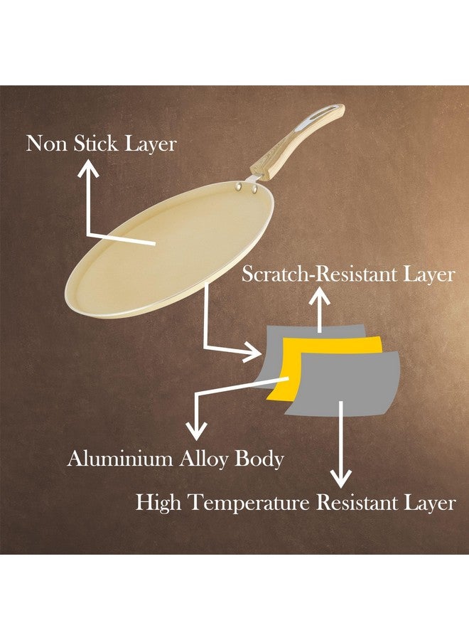 COOKWELL Non Stick Dosa Tawa (28 CM, Granite) - Image 3
