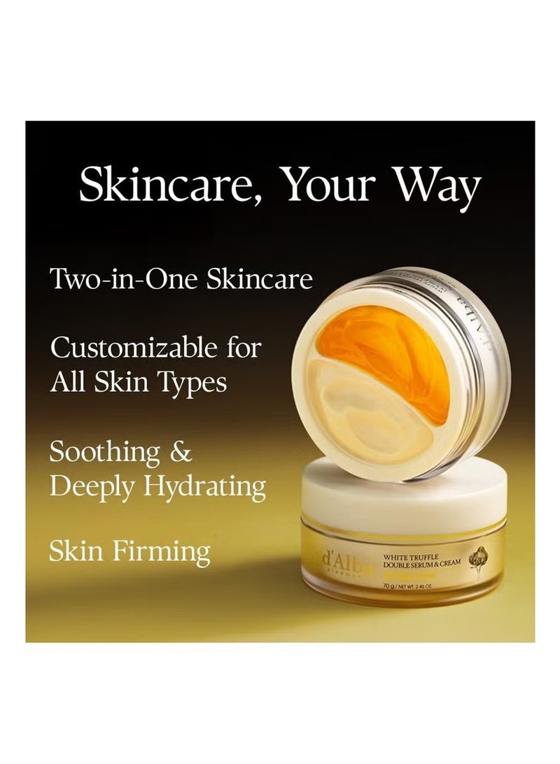 d'alba Piedmont Italian White Truffle Double Serum & Cream, Vegan Skincare, 2-in-1 Face Moisturizer, Vegan Collagen, Skin Firming and Tightening, Non Comedogenic, Suitable for All Skin Types (2.46 oz) - Image 2