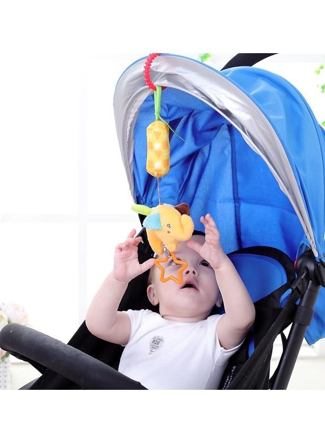 Crib Bed Hanging Elephant Rattle，Adorable Animal Infant Play Music Crib Toy Educational Toys,Kids Hand Bell Puppet with Cute Wind Chime and Squeak  - Image 4