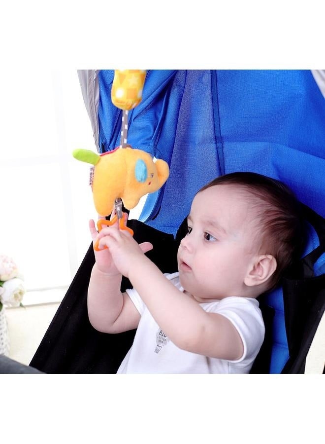 Crib Bed Hanging Elephant Rattle，Adorable Animal Infant Play Music Crib Toy Educational Toys,Kids Hand Bell Puppet with Cute Wind Chime and Squeak  - Image 2