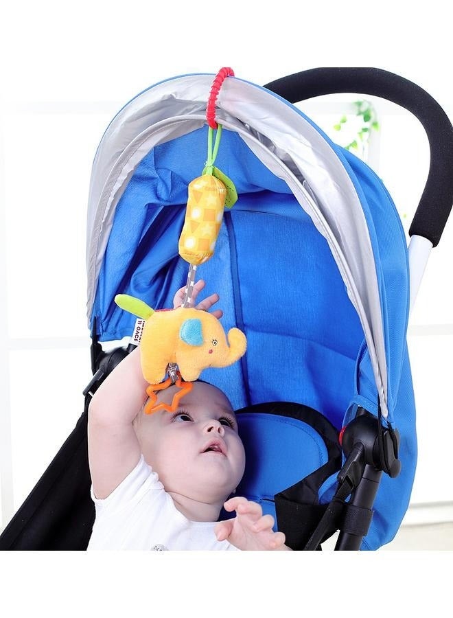 Crib Bed Hanging Elephant Rattle，Adorable Animal Infant Play Music Crib Toy Educational Toys,Kids Hand Bell Puppet with Cute Wind Chime and Squeak  - Image 3