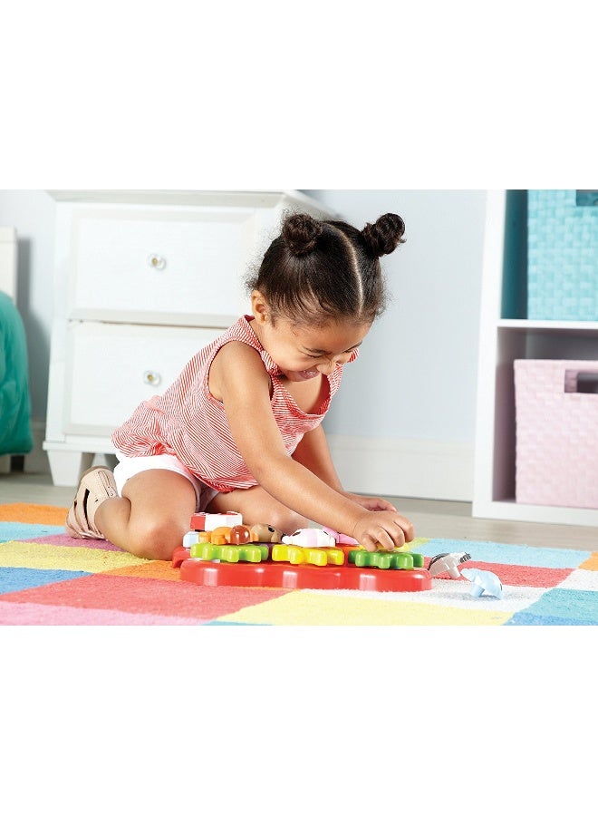 ليرننج ريسورسز موارد التعلم - لعبة بناء وتدوير من Barnyard Friends، معدات للأطفال الصغار مع قطع حيوانات المزرعة، لعبة STEM السبب والنتيجة للأعمار من سنتين فما فوق - Image 4