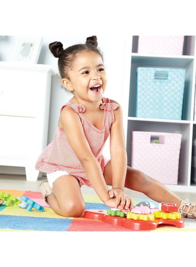 ليرننج ريسورسز موارد التعلم - لعبة بناء وتدوير من Barnyard Friends، معدات للأطفال الصغار مع قطع حيوانات المزرعة، لعبة STEM السبب والنتيجة للأعمار من سنتين فما فوق - Image 5