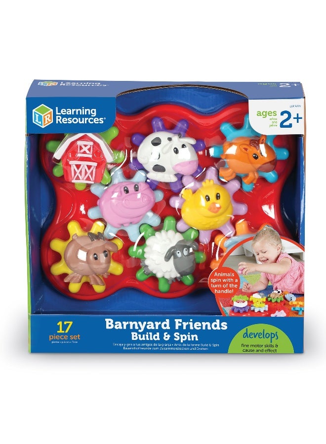 ليرننج ريسورسز موارد التعلم - لعبة بناء وتدوير من Barnyard Friends، معدات للأطفال الصغار مع قطع حيوانات المزرعة، لعبة STEM السبب والنتيجة للأعمار من سنتين فما فوق - Image 1