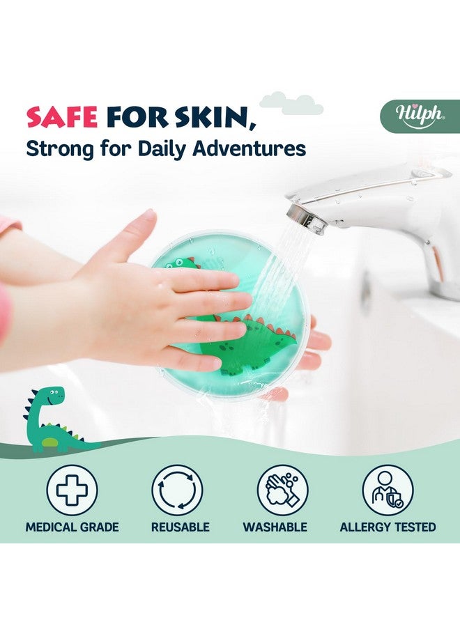 هيلف كمادات ثلج هيلف للأطفال على شكل ديناصور، قابلة لإعادة الاستخدام، كمادات جل ساخنة وباردة للأطفال، لتخفيف الآلام والإصابات والكدمات والرضاعة الطبيعية وضرس العقل (3 عبوات) - Image 3