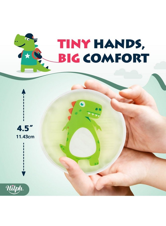 هيلف كمادات ثلج هيلف للأطفال على شكل ديناصور، قابلة لإعادة الاستخدام، كمادات جل ساخنة وباردة للأطفال، لتخفيف الآلام والإصابات والكدمات والرضاعة الطبيعية وضرس العقل (3 عبوات) - Image 2