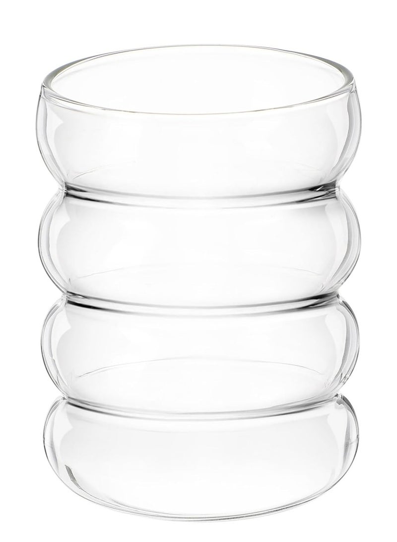 أوزيغالور بهلوان زجاجي مضلع على شكل كاتربيلر - كوب قهوة زجاجي مضلع على شكل كاتربيلر - كوب قهوة فقاعي على شكل موجة إبداعية، كوب قهوة مثلج - Image 1