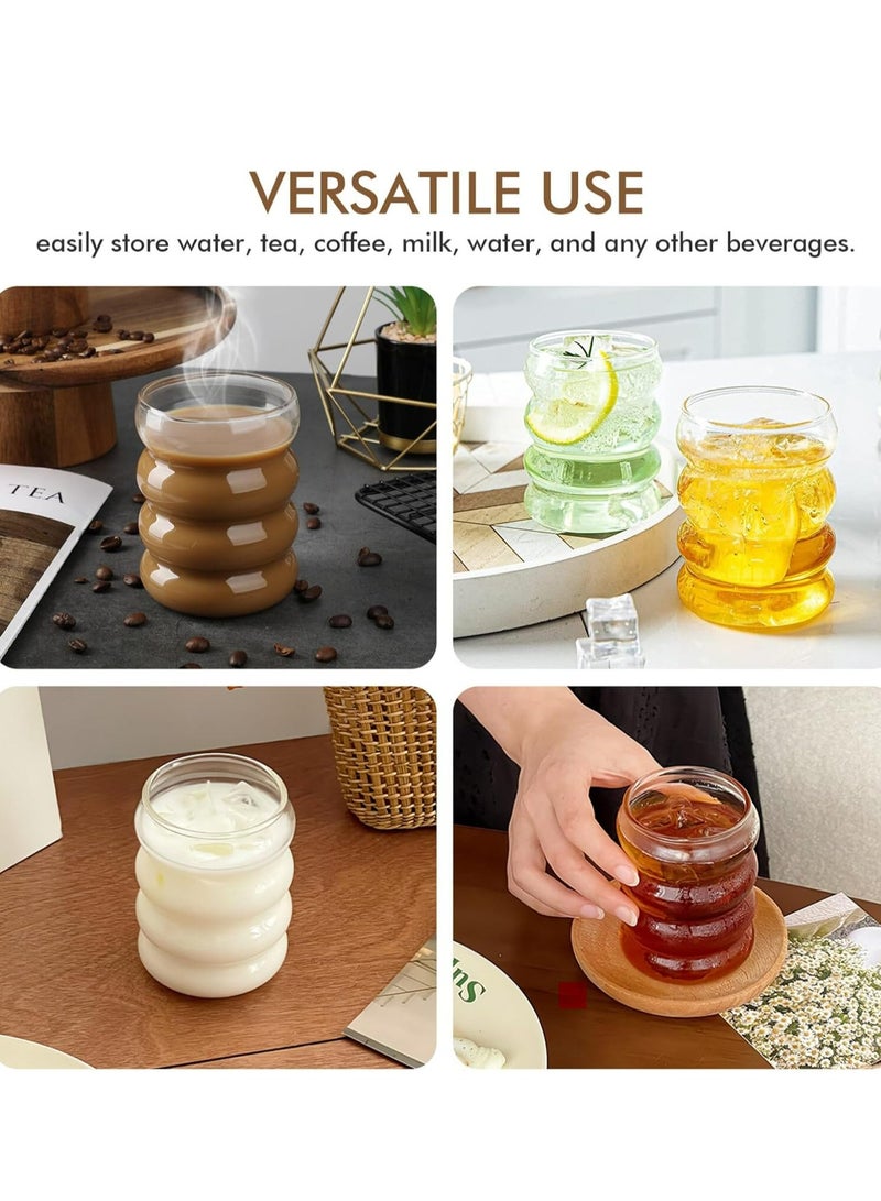 أوزيغالور بهلوان زجاجي مضلع على شكل كاتربيلر - كوب قهوة زجاجي مضلع على شكل كاتربيلر - كوب قهوة فقاعي على شكل موجة إبداعية، كوب قهوة مثلج - Image 2