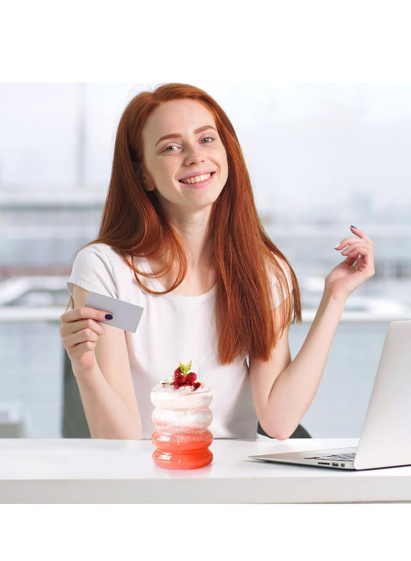 أوزيغالور بهلوان زجاجي مضلع على شكل كاتربيلر - كوب قهوة زجاجي مضلع على شكل كاتربيلر - كوب قهوة فقاعي على شكل موجة إبداعية، كوب قهوة مثلج - Image 3