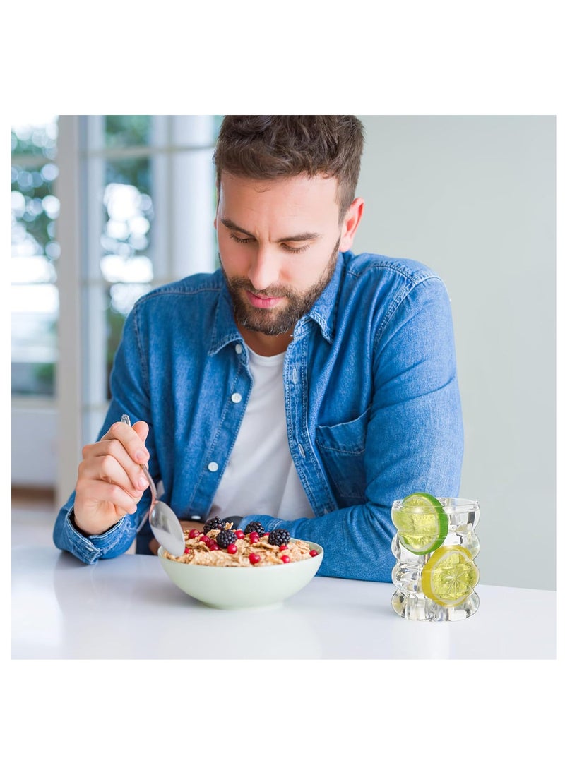 أوزيغالور بهلوان زجاجي مضلع على شكل كاتربيلر - كوب قهوة زجاجي مضلع على شكل كاتربيلر - كوب قهوة فقاعي على شكل موجة إبداعية، كوب قهوة مثلج - Image 5