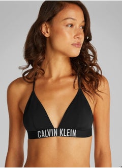 CALVIN KLEIN Women's Triangle Bikini Top - Intense Power - Nylon, Black  - Image 4