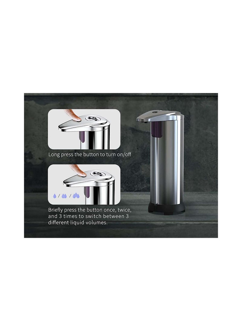 SYOSI Automatic Soap Dispenser, Touchless Soap Dispenser, Hand Sanitizer Dispenser, Upgraded Waterproof Base, Adjustable for Liquid for Bath Kitchen Bathroom School Hotel Restaurant Countertop  - Image 3