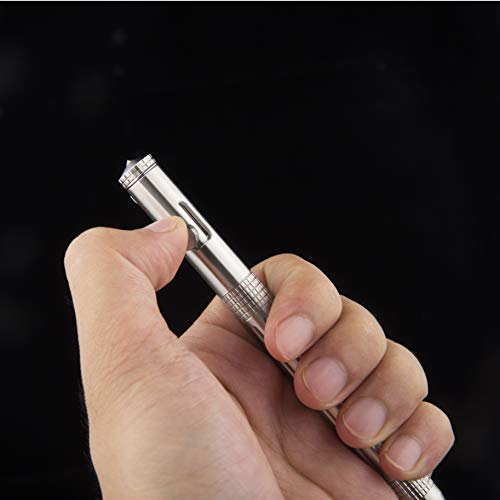SMOOTHERPRO Bolt Action Pen Stainless Steel Pen with Decent Durable Stainless Steel Pen Clip Military Design for EDC Outdoor Office Tremor Parkinson Arthritic Signature (SST331) - Image 3
